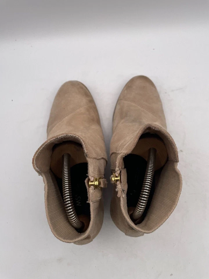 Botín de cuña Toms 10018917 Sadie para mujer talla 8 beige gamuza cremallera punta almendra Foto 4 de 4