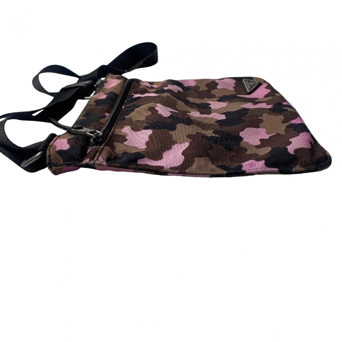 PRADA Women s Camouflage Shoulder Bag Pochette Triangle Logo Plate Crossbody thumbnail 5