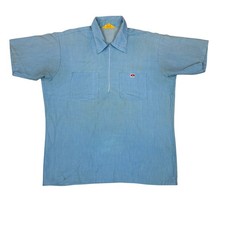 Vintage 70s Ben Davis Half Zip Work Shirt Men's Large Rare Workwear