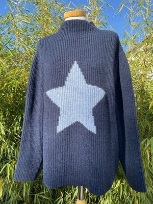 Jane Lushka Strick Pullover Gwendolen blau Damen Gr. XL
