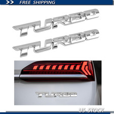 Turbo Badge Decal Sticker 2pcs 3d Metal Zinc Alloy Emblem Car Side Body Fender Turbo Badge Decal Sticker 2pcs 3d Metal Zinc Alloy Emblem Car Side Body Fender