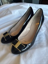 Kate Spade New York Black Sz 8 Malta Patent Leather Bow Wedges