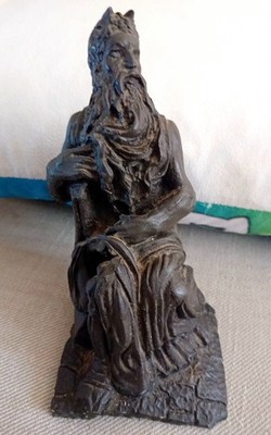 Vintage Resin Reproduktion von Michelangelos Moses Figur Ornament Statue