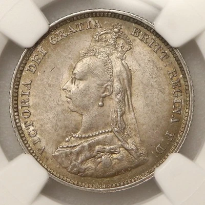 Great Britain - Shilling - 1887 - Queen Victoria - Jubilee Head - NGC MS62 - Bild 1 von 4