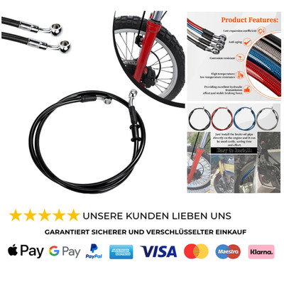 Motorrad Bremsschlauch Stahlflex Hydraulik Vorne Hinten 110cm