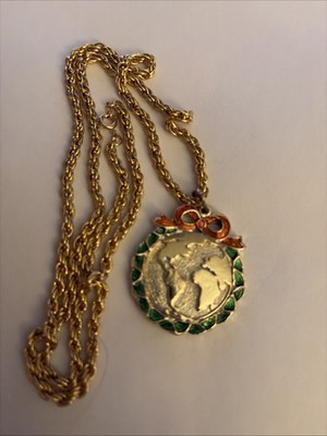 vintage Piece On Earth Medallion On 24 Inch Chain