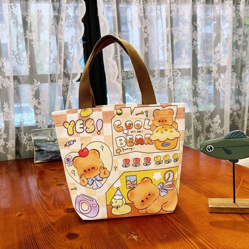 Cartoon Bear Handbag Portable Tote Bags New Lunch Bag - Picture 8 of 17