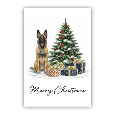 Belgische Malinois Weihnachtskarte Hundeliebhaberkarte vom Hund an Mama Papa Groomer