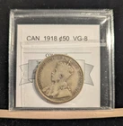 1918  Coin Mart Graded Canadian Fifty ¢50 Cent**VG-8**