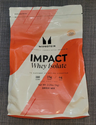 MyProtein Impact Whey Isolate Drink Mix 2.2 lbs Vanilla Ice Cream Exp. 10/2026