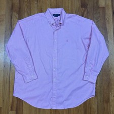 Vtg 90s Ralph Lauren Oxford Shirt Mens 17.5 35 Pink 100 Yarmouth Cotton Preppy