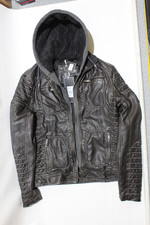 Tom Tompson Denim Biker-Jacke | S | Kunstleder | Innenfutter | NEU mit Etikett