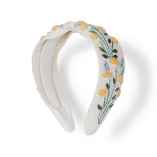Hand Embroidered Headband Handcrafted Floral Hairband Intricate Thread Work