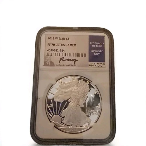 SIGNED U.S. Mint American Eagle 2018 Silver Proof NGC PF 70 ULTRA CAMEO 1 oz