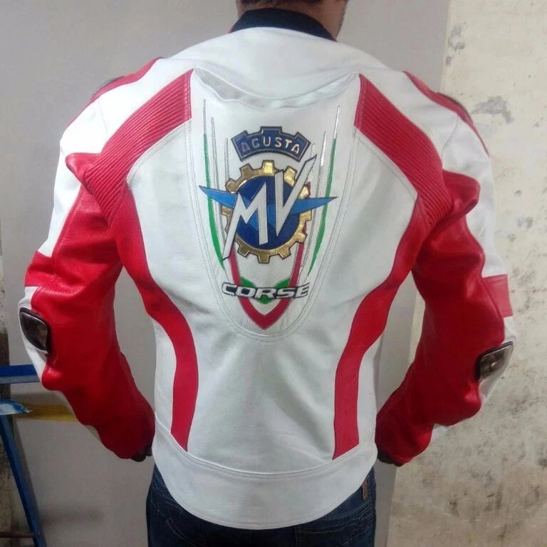 MV Agusta Racing Motorbike Leather Jacket New MV Agusta Motorcycle Biker Jacket - Image 3 of 4