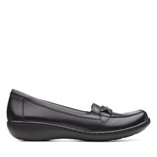 Clarks Ashland Lily 26138776 Womens Black Narrow Loafer Flats Shoes