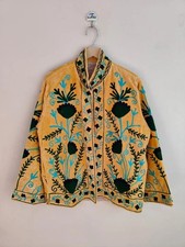 Uzbek Boho Chic Coat Handmade Velvet Suzani Jacket Outerwear Women's Wear Jacket