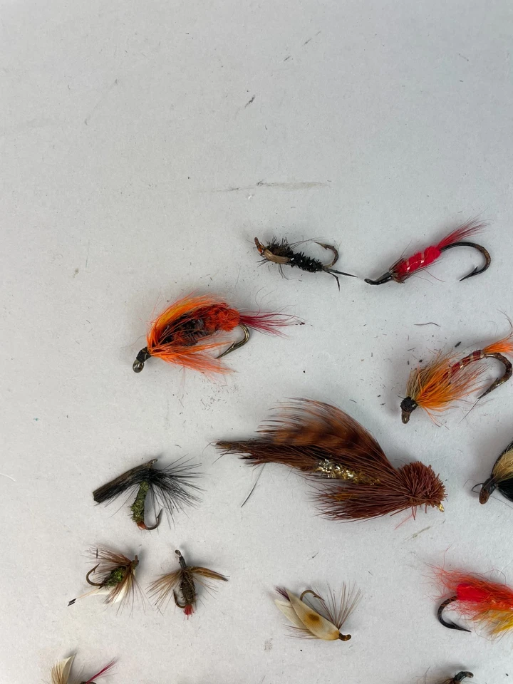 Lote Pesca con Mosca - 29 Moscas Húmedas Vintage Años 50-70 EE. UU., L1 Foto 2 de 4