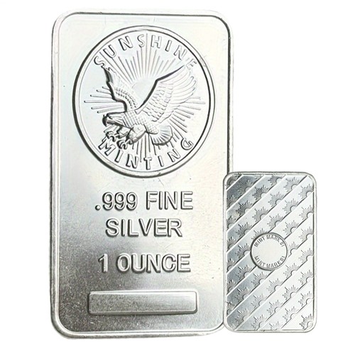 1 Oz Silver Bar - Statue Of Liberty Silver Bar .999 Silver