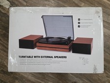 Vinyl Record Player with External Speakers Belt-Drive Turntable for Vinyl