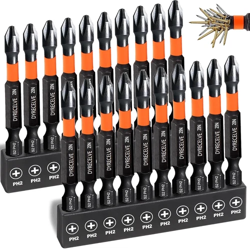20Pcs PH2 Magnetic Impact Phillips Screwdriver Drill Bits Hex Driver 1/4" Shank - Picture 1 of 6