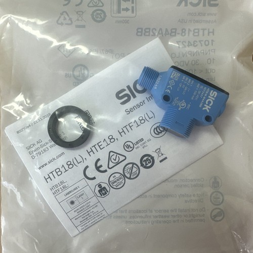 NEW SEALED SICK HTB18-B4A2BB Photoelectric Sensor H18 Sure Sense 10-30VDC 5-300 - Picture 3 of 4