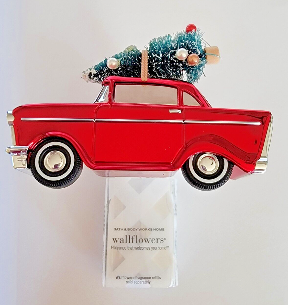 Bath & Body Works Red Classic Car Christmas Tree Wallflower Fragrance Plug New-image