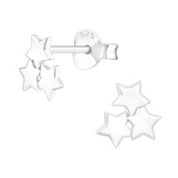 1 Paar Ohrringe Ohrstecker 925 Sterling Silber Dreifacher Stern