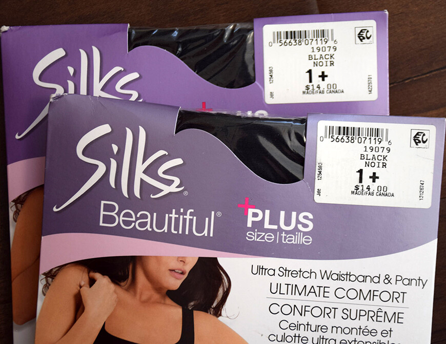 SILKS BEAUTIFUL 1X - 2X Ultra Stretch Waistband & Pantyhose, Black