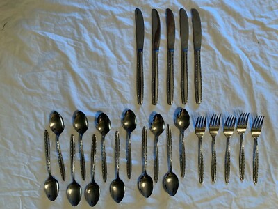 Vtg  Americana Triple X Silvertone Japan YAS AMV1 - 22 pieces Flatware