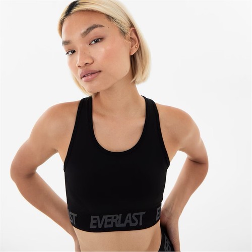 Everlast Seamless Panelled Bra Ladies Athletic Crew Neck, black, size 16 XXL - Picture 3 of 4
