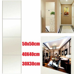 4 Pack Large Mirror Tiles Glass Gym Dance Studio Make Up Wall