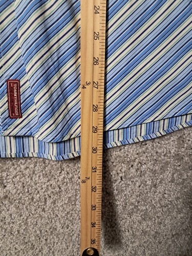 Tommy Hilfiger Shirt Medium M Mens Blue Yellow Striped Button Up - Picture 7 of 13