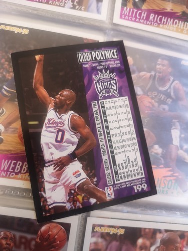 Carte Basket Nba Fleer 1994 1995 Sacramento Kings #199 Olden Polynice - Picture 2 of 2