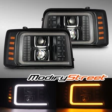 Fit 1992-1996 Ford F-Series/Bronco PRO-Series Projector Black Headlights