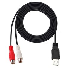 1.5m USB 2.0 Male to 2x RCA Female Jack Splitter Audio Video AV Composite Cable