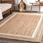 Rug Jute Carpet Mat Rectangle Area Rug Natural Handmade Braided Rustic Look