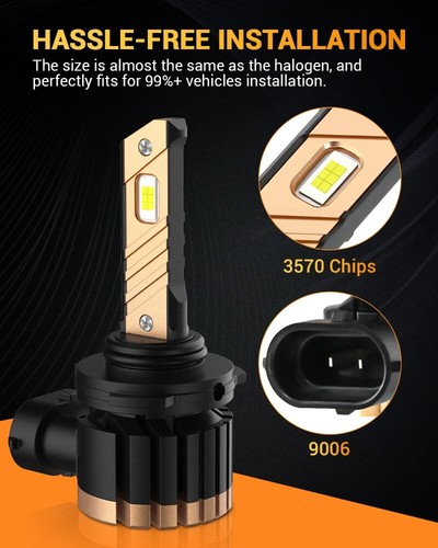 2x AUXBEAM HB4 9006 LED Bulbs Low Beam Headlights 6000K Xenon White Super Bright - Picture 11 of 12