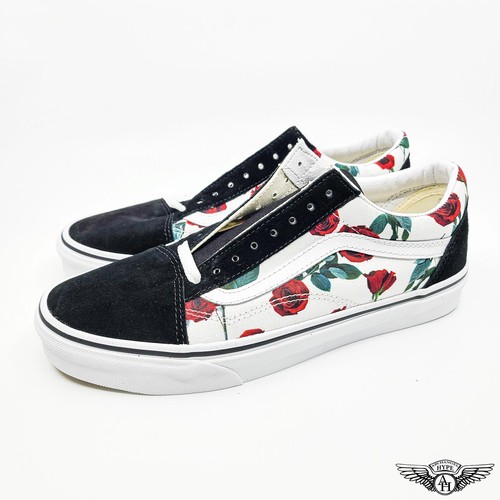 Vans Old Skool Red Roses True White | eBay