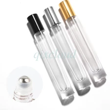 10ml Empty Clear Glass Mini Essential oil perfume Rollerball Bottle