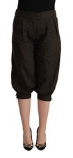 GF FERRE Pants Cropped Harem Brown Viscose Wo...