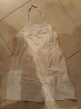 lotto 705b vestito abito bimba bambina bianco facia collo 4-5 anni