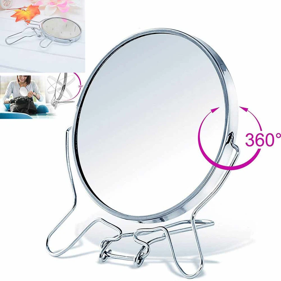 Specchio cosmetico con zoom regolabile di ingrandimento ø 19 cm acciaio cromato - Immagine 3 di 4