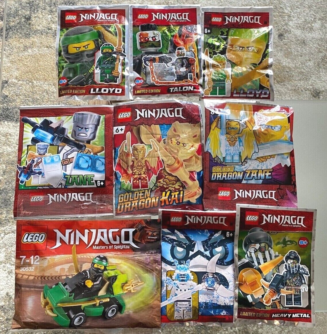 Lego Ninjago Collectible Minifigure Foil Lot - New Sealed Rare Minifigs!