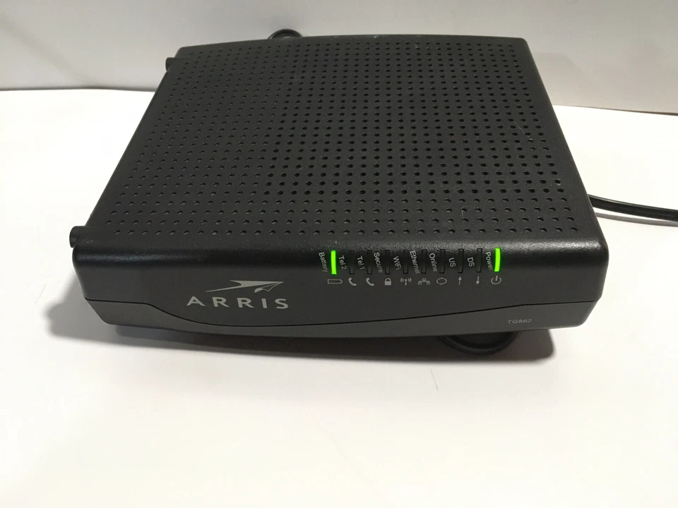 ARRIS TG862G DOCSIS 3.0 Residential Gateway 802.11n 4 port router w Power TESTED - Image 2 of 3