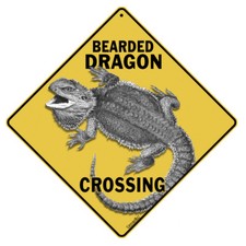 Bearded Dragon Crossing Sign NEW 12X12 Metal Lizard Reptile
