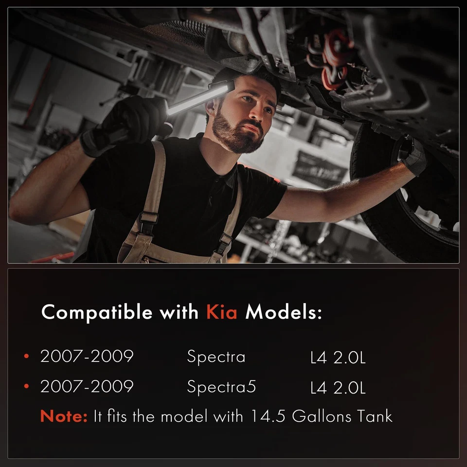 Tanque de combustible plateado de 14,5 galones para Kia Spectra Spectra5 2007 2008-2009 L4 2,0 L Foto 3 de 4