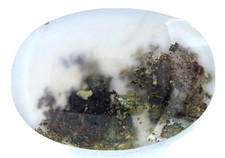 28.7ct Natural Moss Agate Oval Cabochon Scenic Landscape Loose a740