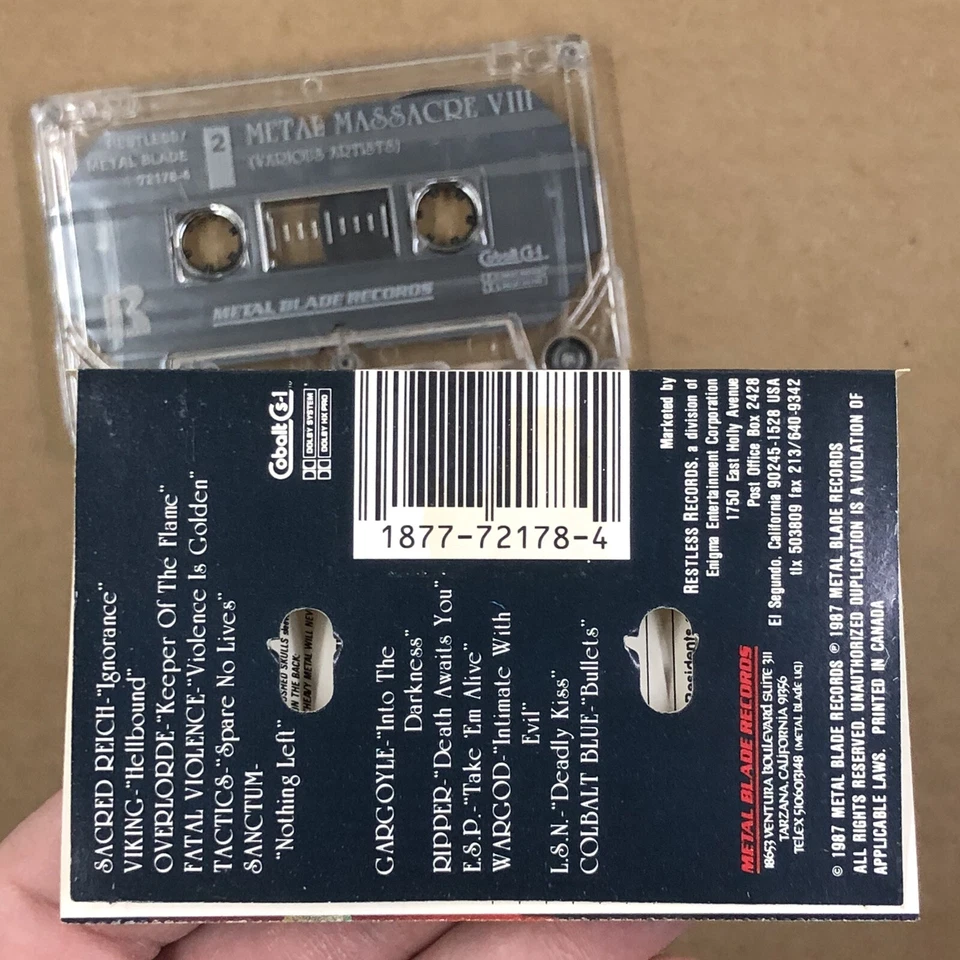 METAL MASSACRE Cassette Tape 80s Metal Thrash VOLUME 8 OVERLORDE SANCTUM WARGOD — 第 4/4 张图片