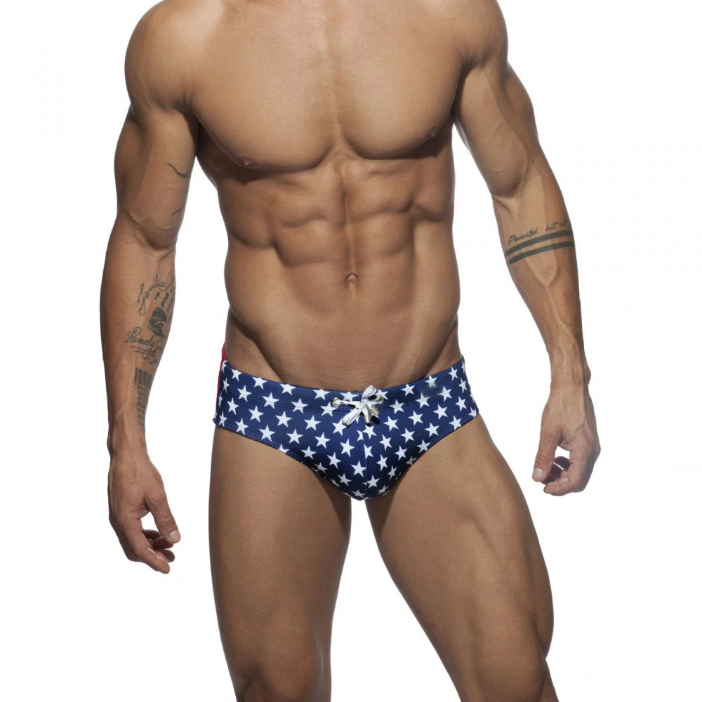 NEW Men s Army Stars Speedo Style Swimwear Briefs Swimsuit Beach